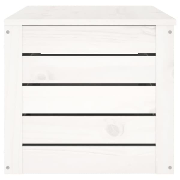 Förvaringslåda vit 109x36,5x33 cm massiv furu
