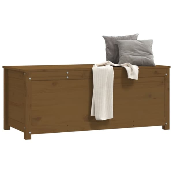 opbevaringskasse 110x50x45,5 cm massivt fyrretræ gyldenbrun