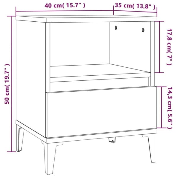 sengebord 40x35x50 cm sonoma-eg