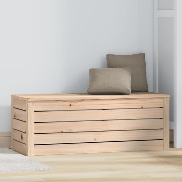 opbevaringskasse 89x36,5x33 cm massivt fyrretræ