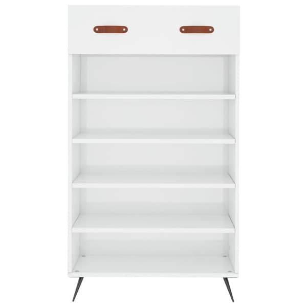 skoreol 60x35x105 cm konstrueret træ hvid højglans