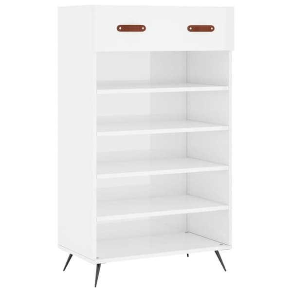 skoreol 60x35x105 cm konstrueret træ hvid højglans