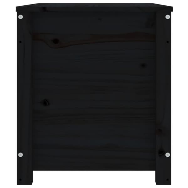opbevaringskasse 80x40x45,5 cm massivt fyrretræ sort