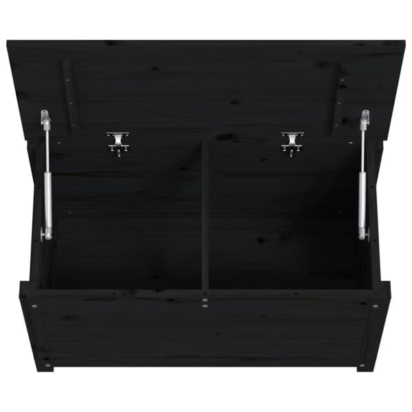 opbevaringskasse 80x40x45,5 cm massivt fyrretræ sort
