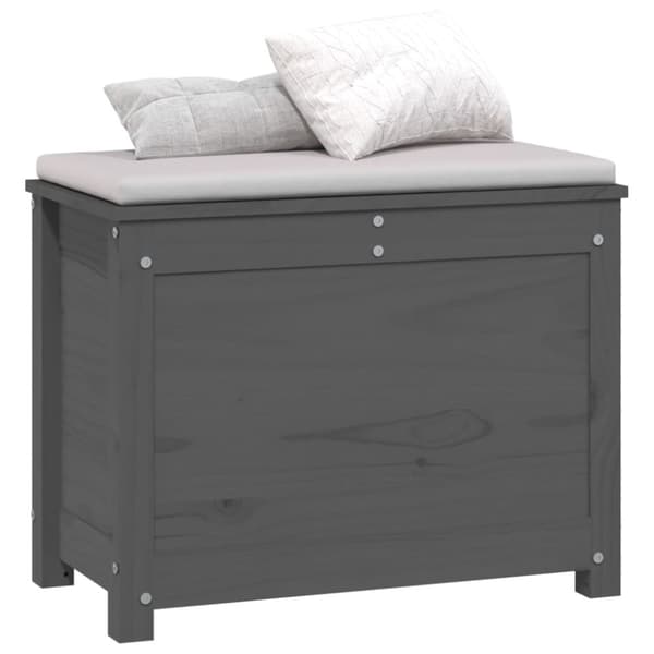 opbevaringskasse 60x32x45,5 cm massivt fyrretræ grå