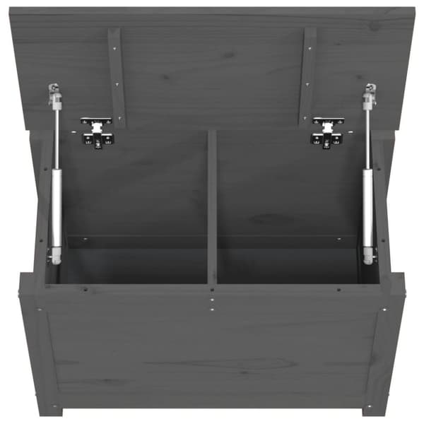 opbevaringskasse 60x32x45,5 cm massivt fyrretræ grå