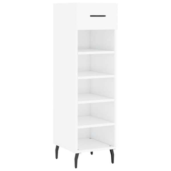 skoreol 30x35x105 cm konstrueret træ hvid højglans