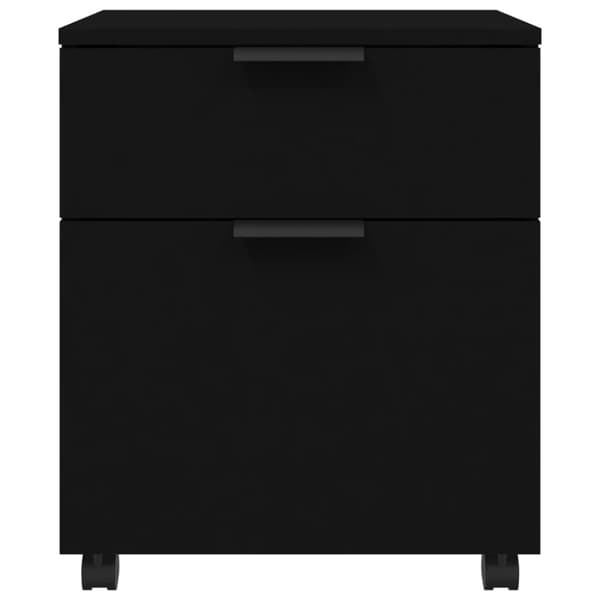 arkivskab med hjul 45x38x54 cm konstrueret træ sort
