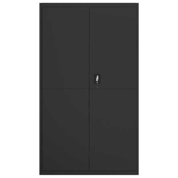 Dokumentskåp svart 105x40x180 cm stål