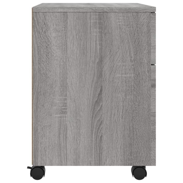 arkivskab med hjul 45x38x54 cm konstrueret træ grå sonoma-eg