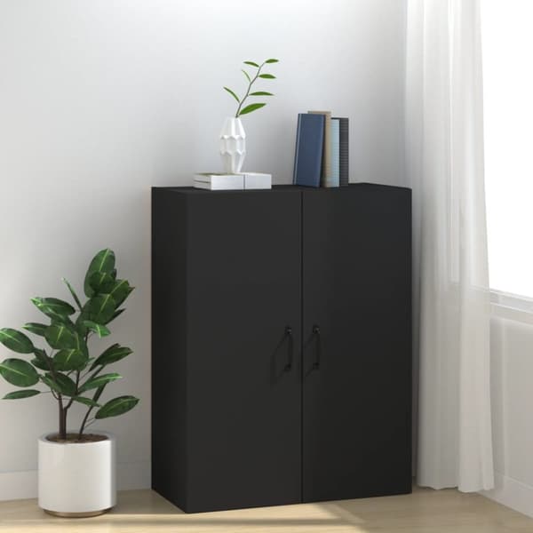Riippuva kaappi musta 69,5x34x90 cm tekninen puu