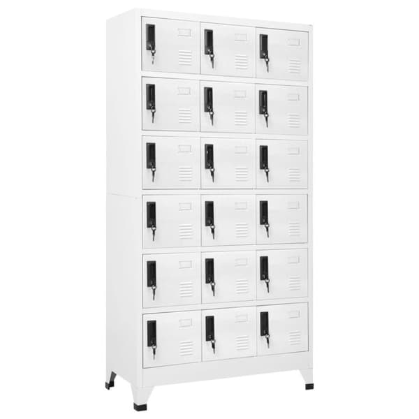 skab 90x40x180 cm stål hvid