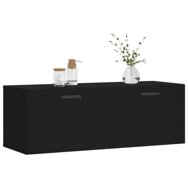 vægskab 100x36,5x35 cm konstrueret træ sort