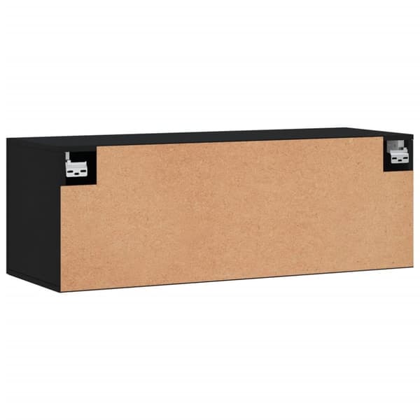 vægskab 100x36,5x35 cm konstrueret træ sort