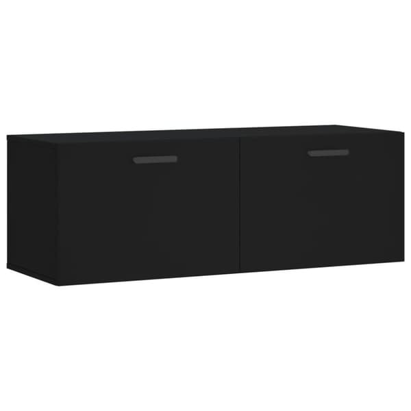 vægskab 100x36,5x35 cm konstrueret træ sort