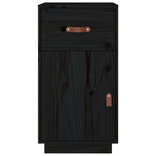 skrivebordsskab 40x50x75 cm massivt fyrretræ sort