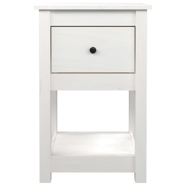 sengebord 40x35x61,5 cm massivt fyrretræ hvid