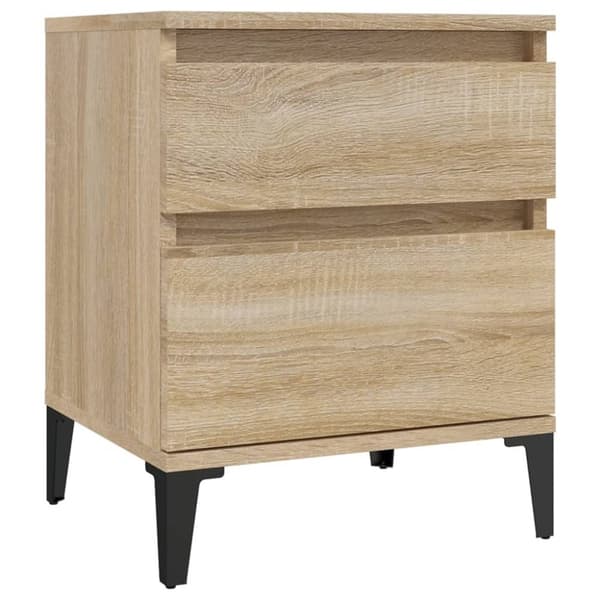 sengeborde 2 stk. 40x35x50 cm sonoma-eg