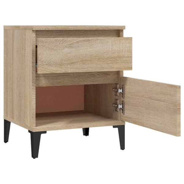 sengeborde 2 stk. 40x35x50 cm sonoma-eg