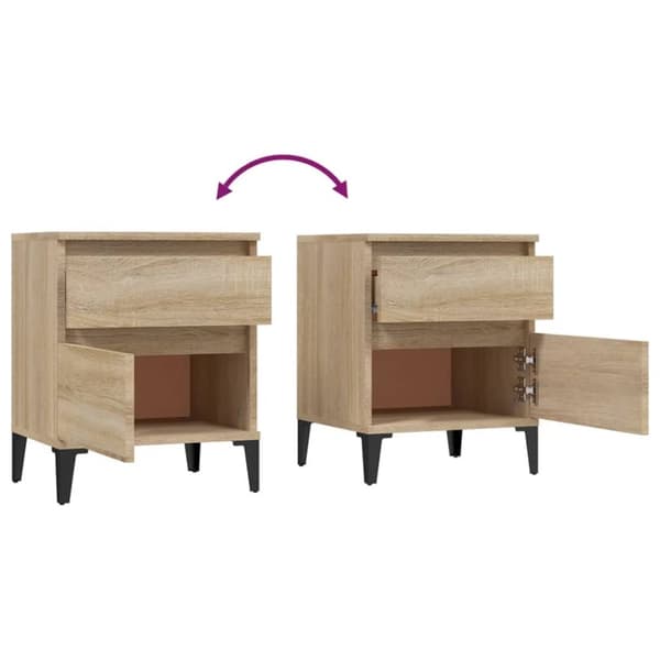 sengeborde 2 stk. 40x35x50 cm sonoma-eg