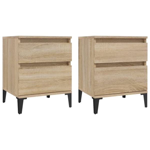 sengeborde 2 stk. 40x35x50 cm sonoma-eg