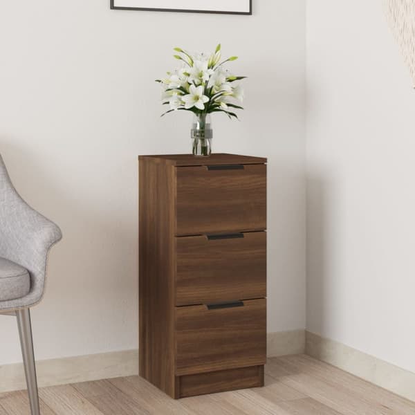 skænk 30x30x70 cm konstrueret træ brun egetræsfarve