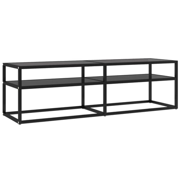 tv-bord 140x40x40,5 cm hærdet glas sort