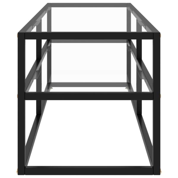 Tv-bänk svart med härdat glas 120x40x40 cm