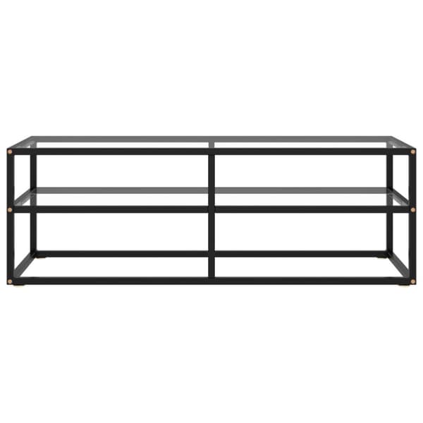 Tv-bänk svart med härdat glas 120x40x40 cm