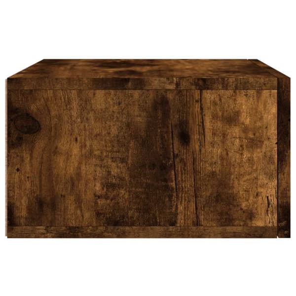 væghængte sengeborde 2 stk. 35x35x20 cm røget egetræsfarve