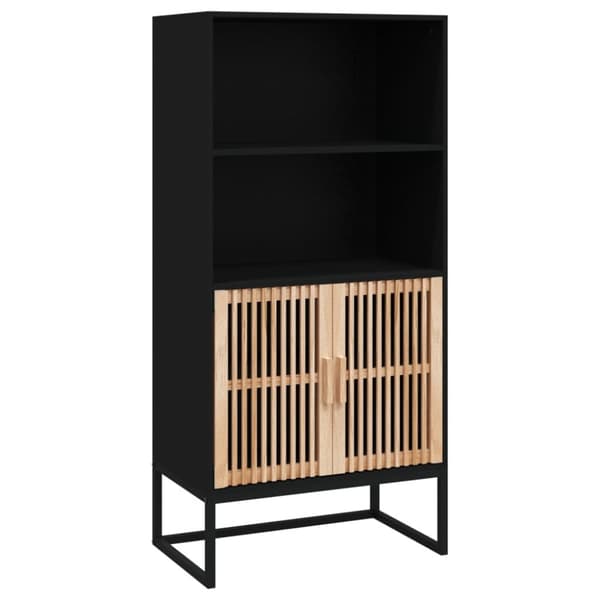 højskab 60x35x125 cm konstrueret træ sort