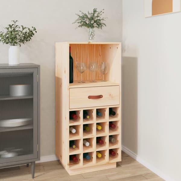 vinreol 45x34x100 cm massivt fyrretræ