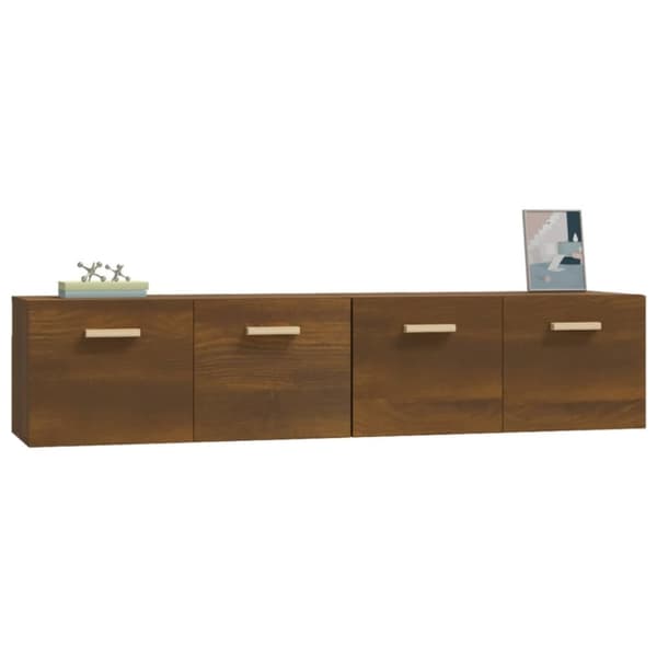 vægskabe 2 stk. 80x35x36,5 cm konstrueret træ brun egetræ