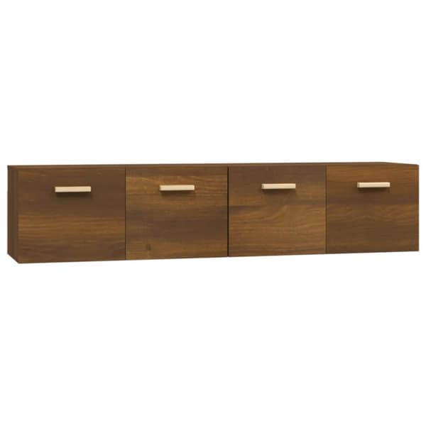 vægskabe 2 stk. 80x35x36,5 cm konstrueret træ brun egetræ