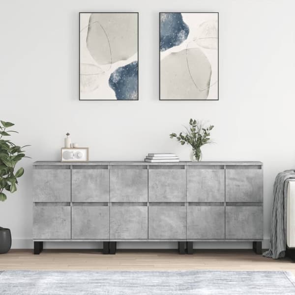 Senkit 3 kpl betoninharmaa tekninen puu