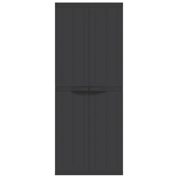 haveskab 65x37x165 cm PP sort