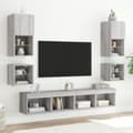 Miniatyrbild 5 av 10: Väggmonterad tv-bänk LED grå sonoma 30x28,5x30 cm