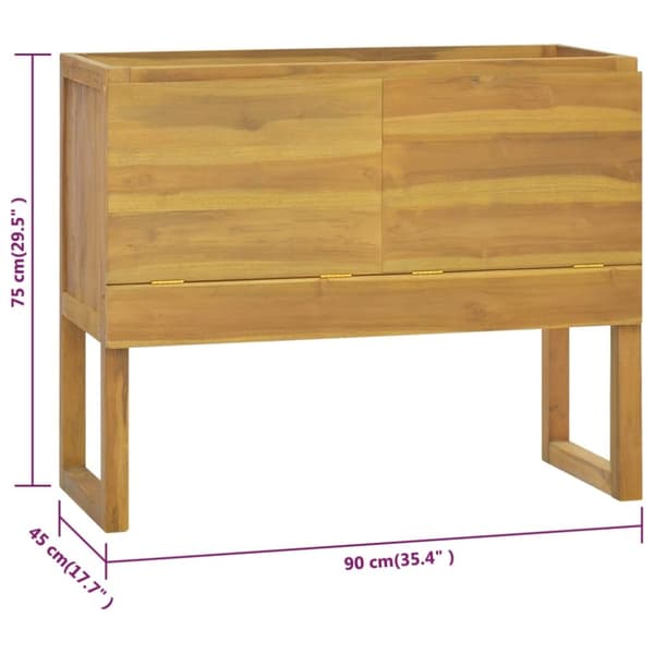 Badrumsskåp 90x40x75,5 cm massiv teak