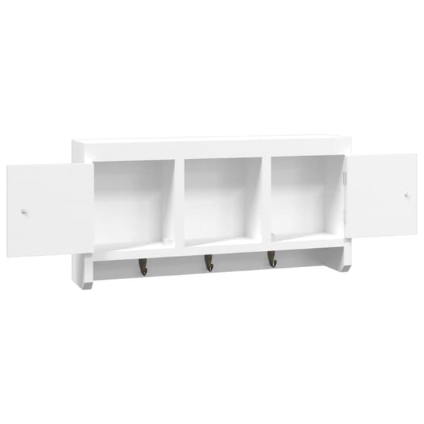 nøgleskab 40x8,5x20 cm konstrueret træ og stål hvid