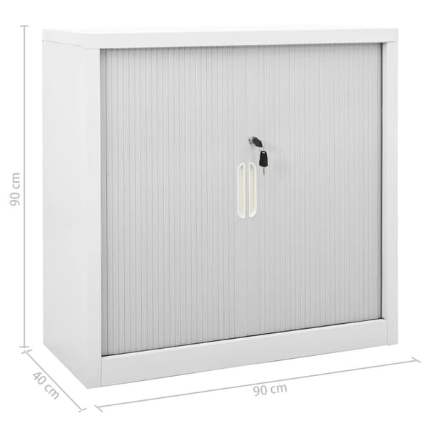 skab med skydelåger 90x40x90 cm stål grå