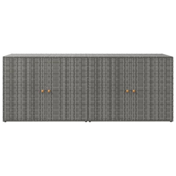 opbevaringsskab til haven 198x55,5x80 cm polyrattan grå