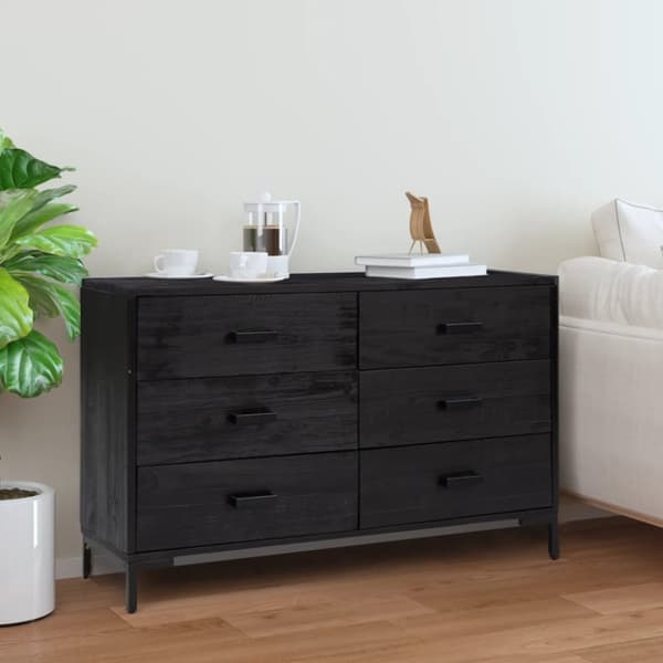 Senkki musta 110x35x70 cm täysi mänty