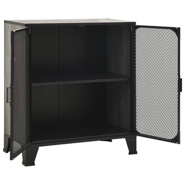 opbevaringsskabe 2 stk. 72x36x82 cm metal og MDF grå