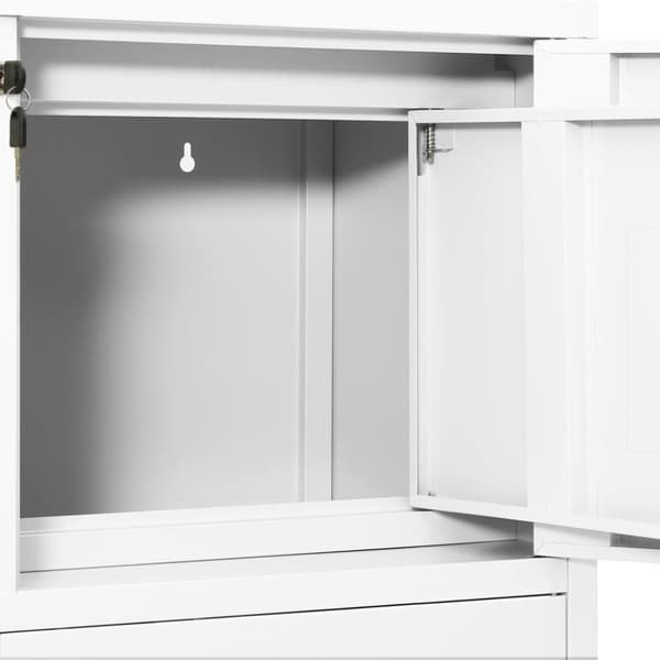Dokumentskåp vit 90x40x102 cm stål