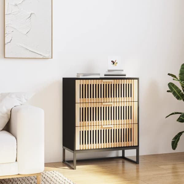 skænk 60x30x75 cm konstrueret træ sort