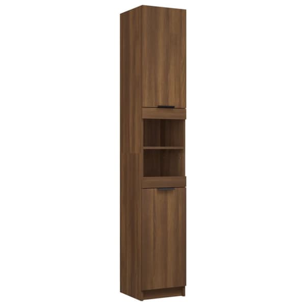 badeværelsesskab 32x34x188,5 cm konstrueret træ brunt egetræ