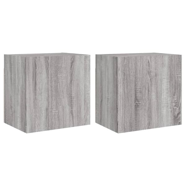 tv-bord til væg 2 stk. 40,5x30x40 cm konstrueret træ grå sonoma