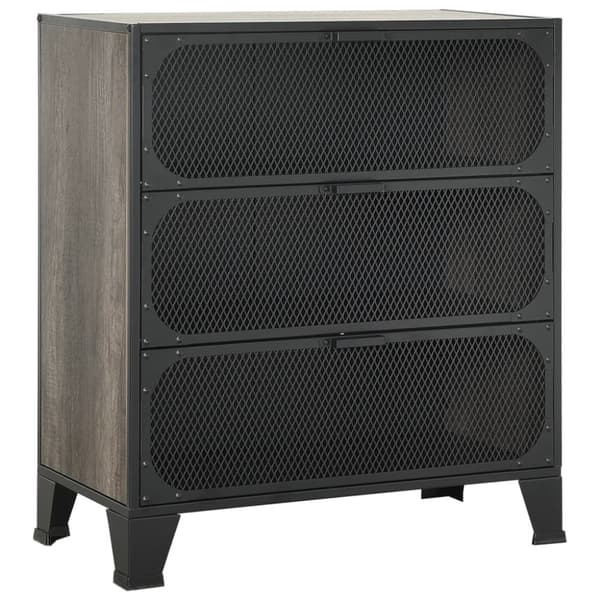 opbevaringsskab 72x36x82 cm metal og MDF grå