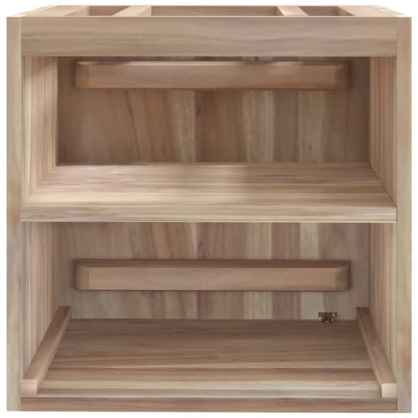 væghængt badeværelsesskab 41x38x40 cm massivt teaktræ