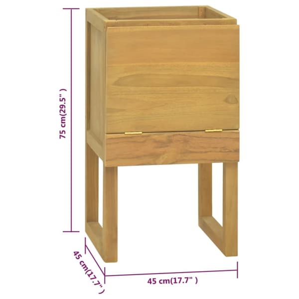 badeværelsesskab 41x40x75 cm massivt teaktræ